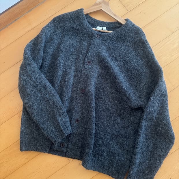 파르티멘토 알파카 모헤어 가디건M(그레이,레드)