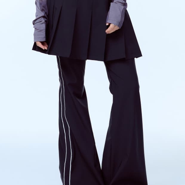 러브이즈트루 pa pleated skirt pants (black)