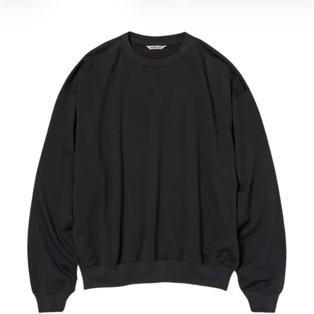 [3] 오라리 엘라스틱 하이게이지 실크 스웨트 셔츠 잉크블랙