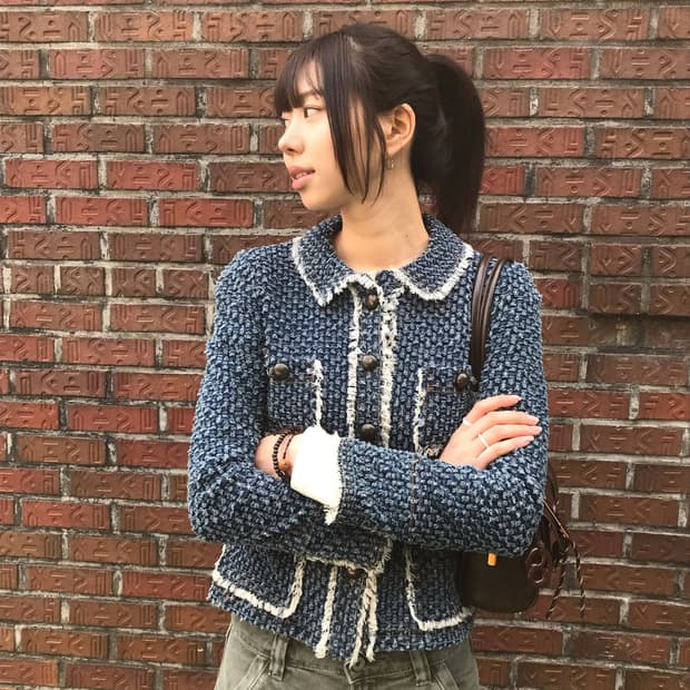 청 트위드 자켓