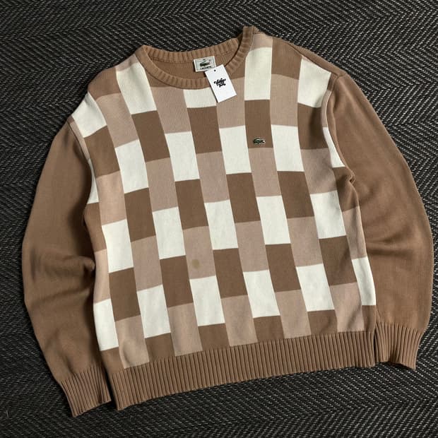 라코스테 자수로고 빈티지 패턴 니트y 3282