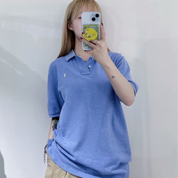 폴로랄프로렌 qr 레몬포니 베이비블루 반팔 카라티