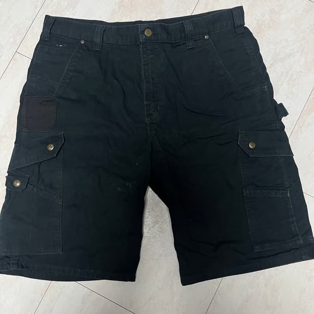 칼하트 립스탑 카고 쇼츠 반바지 B357-BLK 36