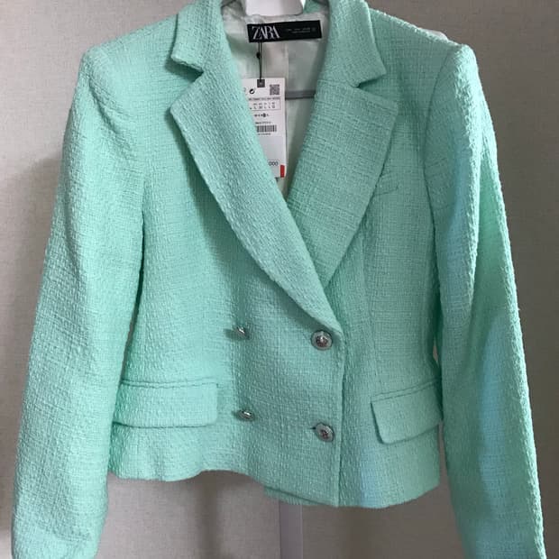 자라 ZARA 민트 트위드 자켓 L