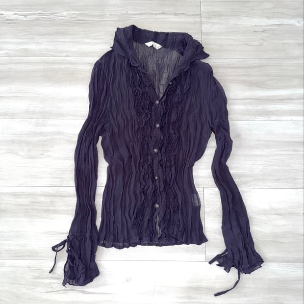 Purple Pleated Shirt