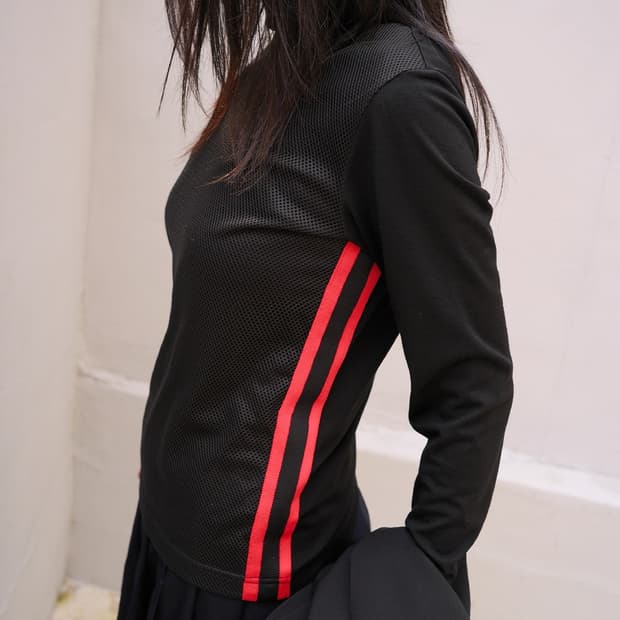 Mesh turtleneck top