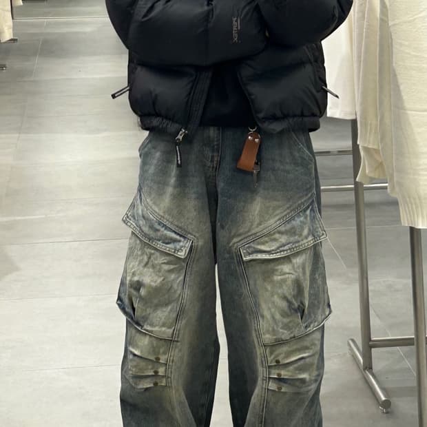 언유즈드랩 데님 팬츠