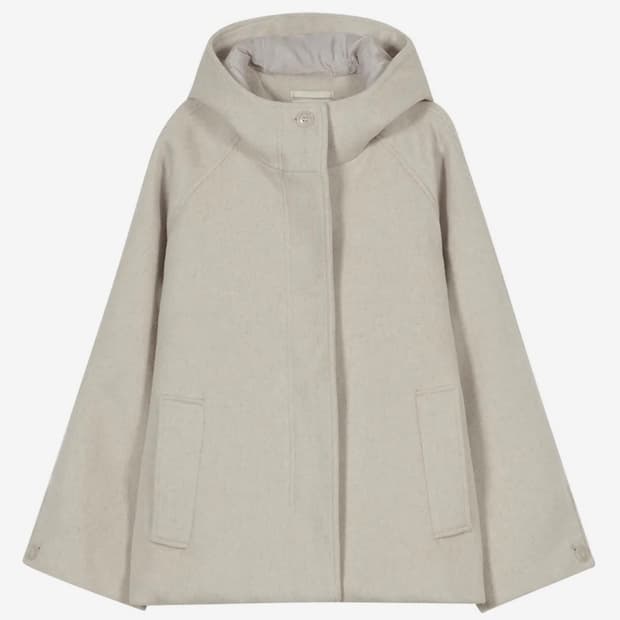 타입서비스 후드 하프 코트 (오트밀)