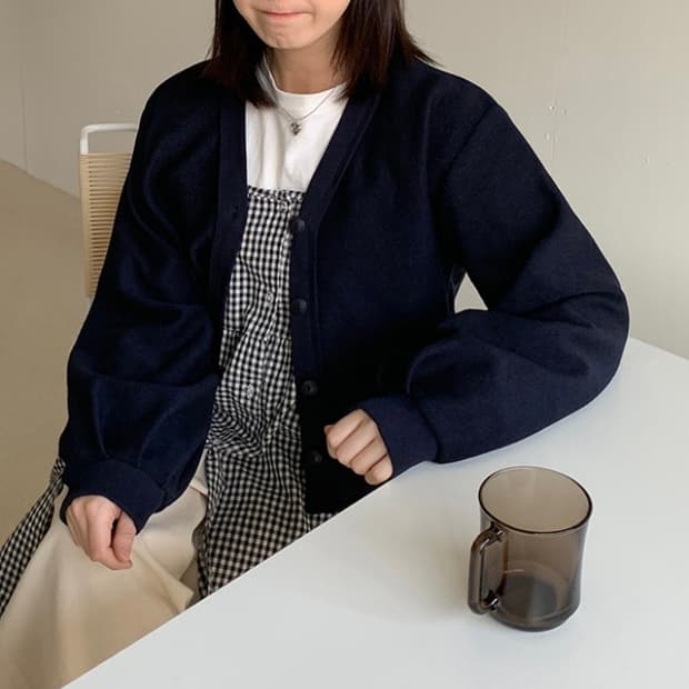 baon 네이비 가디건