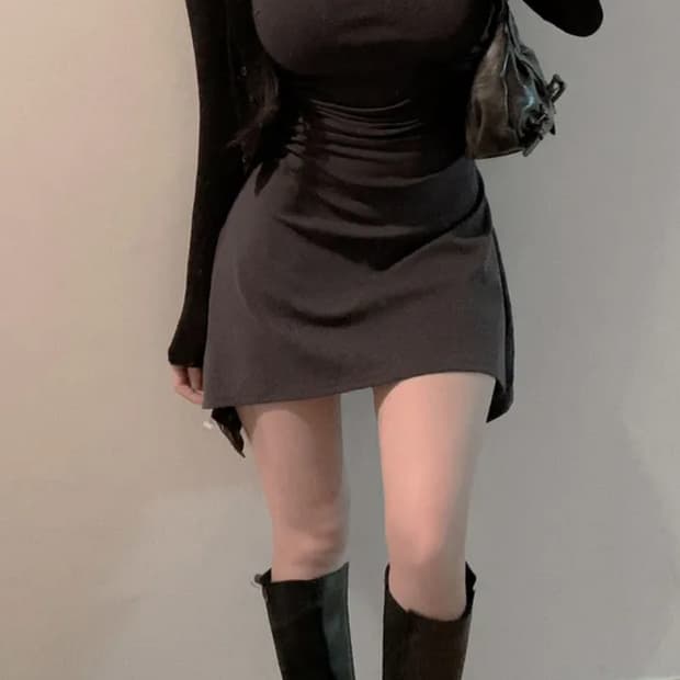 에이블리 튜브탑 셔링 원피스