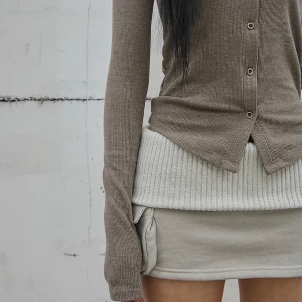 사일프레이 Folded Knit Skirt Shorts