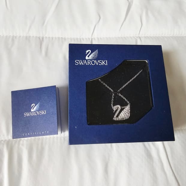 스와로브스키 백조 스완 목걸이 펜던트 2~3회착