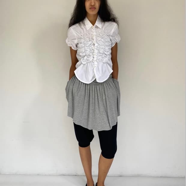 [S]기마구아스 Ron 론 프릴 셔츠/화이트