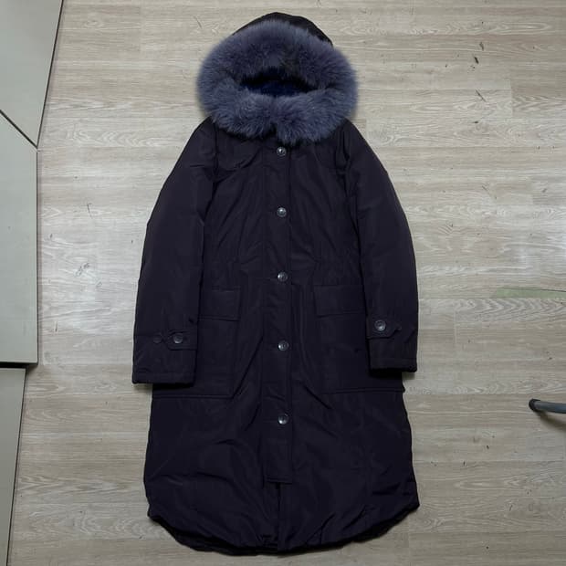 지센 스포츠 여성 덕다운 퍼후드 롱패딩 점퍼 [딥 퍼플] S/90