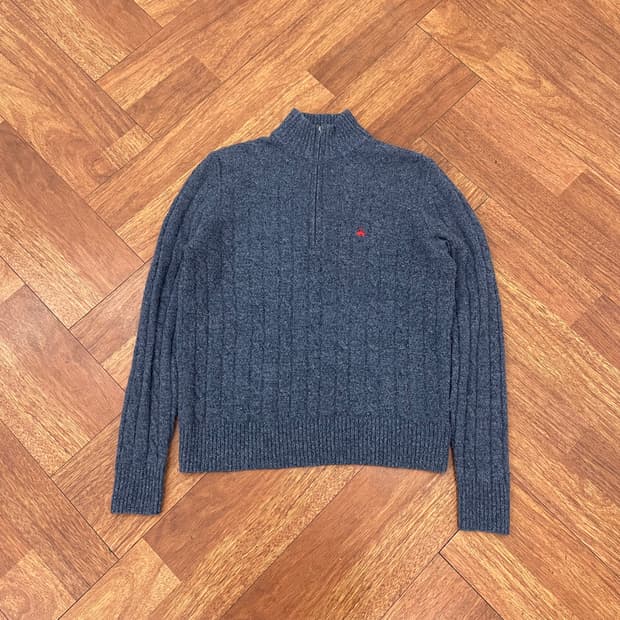 브룩스브라더스 반집업 케이블 니트