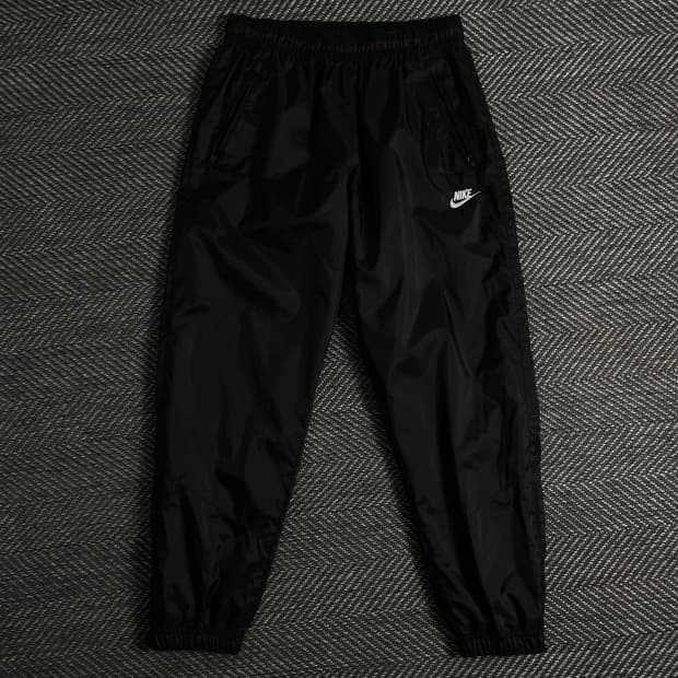 나이키 신형 블랙 나일론 와이드 우븐 트랙팬츠o 3098