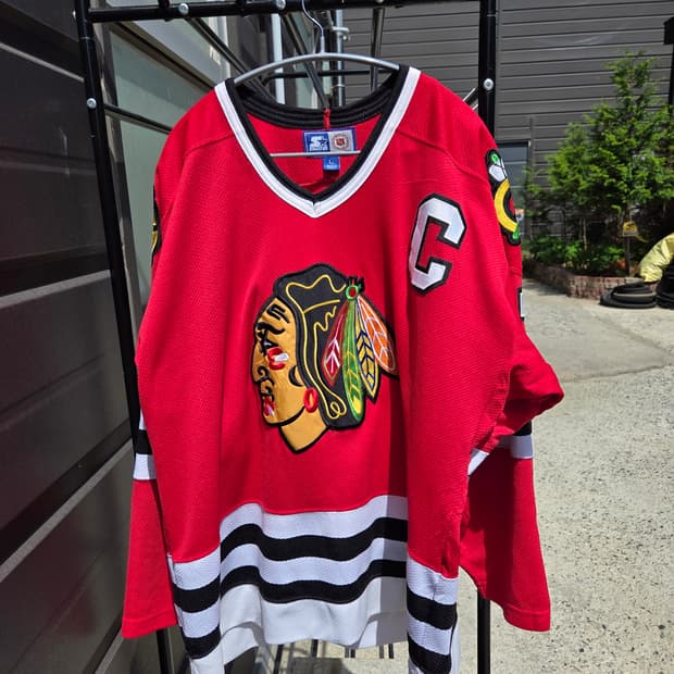 90s 스타터 NHL 시카고 블랙호크스 크리스첼리오스 레플리카저지
