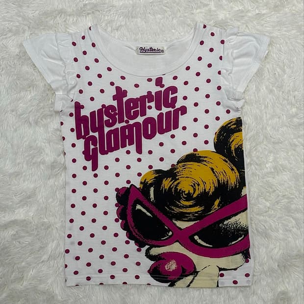 Hysteric Glamour 프릴 핑크도트 미니 티셔츠