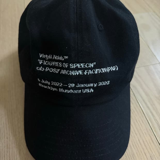 포스트아카이브팩션(파프) 오프화이트 캡 모자 버질아블로 블랙