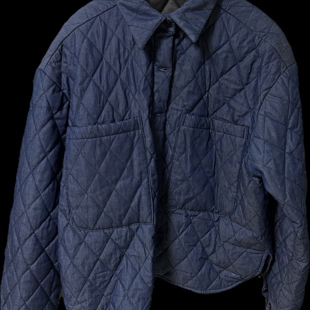 러브앤쇼 네이비 퀄팅 셔츠 자켓