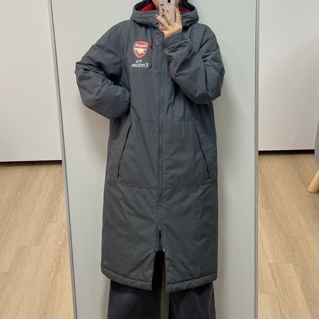 퓨마 아스날 17-18 롱 벤치 돕바 패딩 자켓