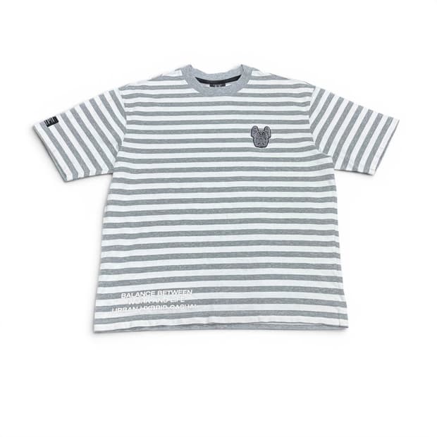 S 95 라이프워크 그레이 스트라이프 반팔티