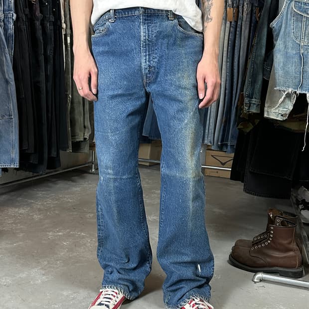 80's USA 빈티지 리바이스 517 오렌지탭 체인스티치