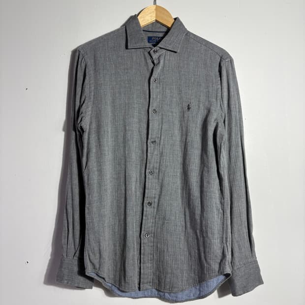 폴로 랄프로렌 빈티지 차콜 그레이 셔츠 (블랙 로고) (무료배송)