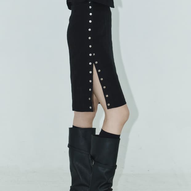 Jean paul gautier linen side snap skirt