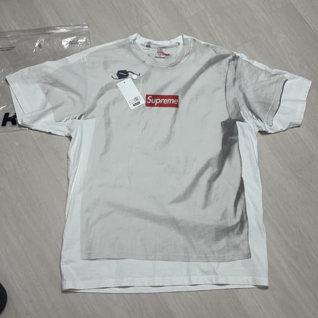 슈프림 x MM6 메종 마르지엘라 박스로고 티셔츠 XL