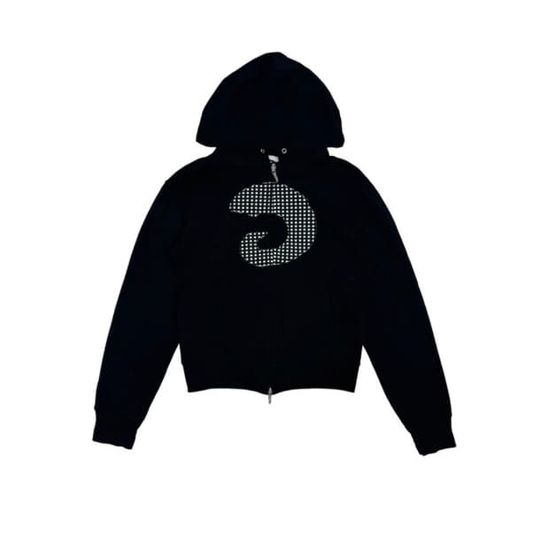 탄산마그네슘 혼 아플리케 후드집업