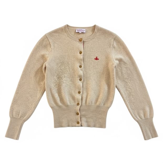 비비안웨스트우드 레드라벨 ORB 오트밀 가디건