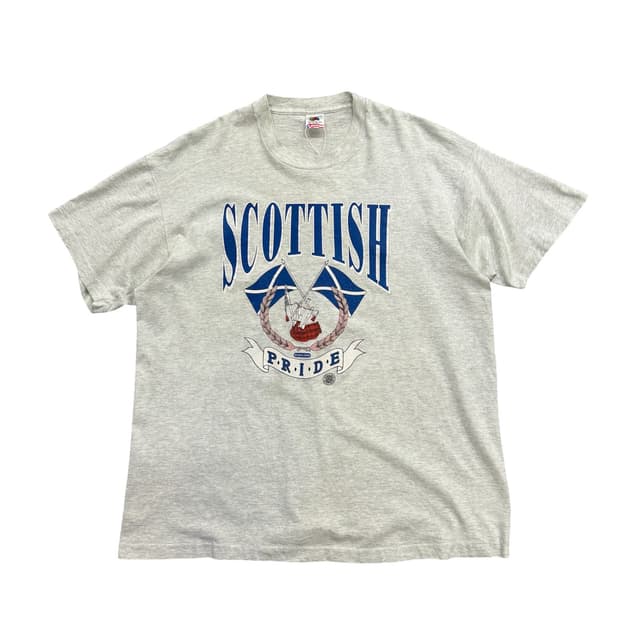 90s scottish 싱글스티치 반팔티셔츠