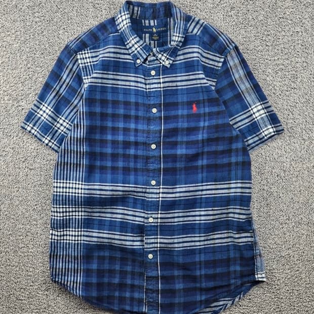 폴로랄프로렌 체크 하프 반팔 셔츠 ( XL ) / 11919
