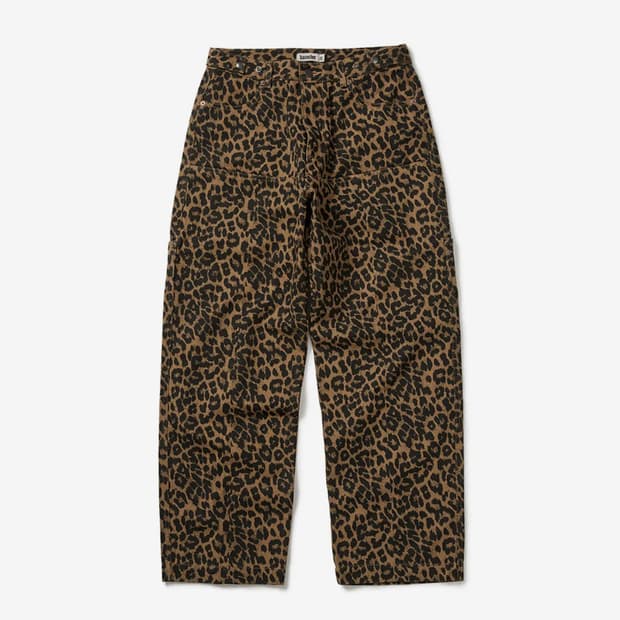 카락터 레오파드 코튼 트윌 팬츠 L