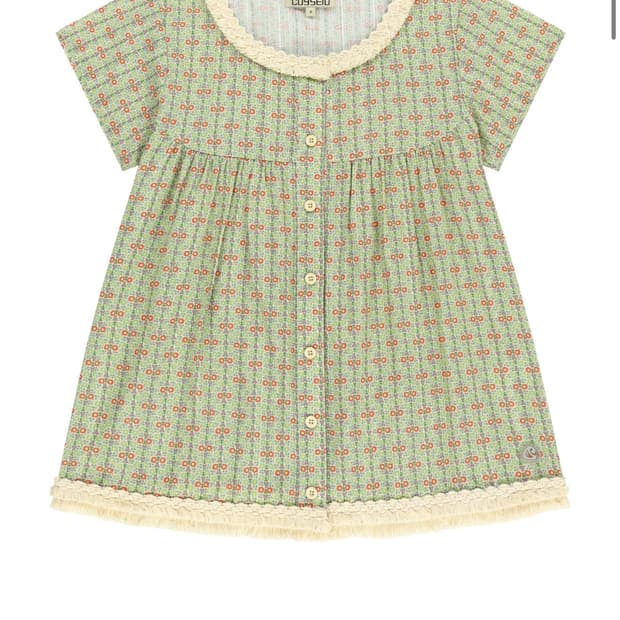 코이세이오 프런지 셔링 블라우스 라이트 그린 1