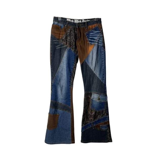 [JPN] 재팬 빈티지 리워크 판넬 부츠컷 데님팬츠