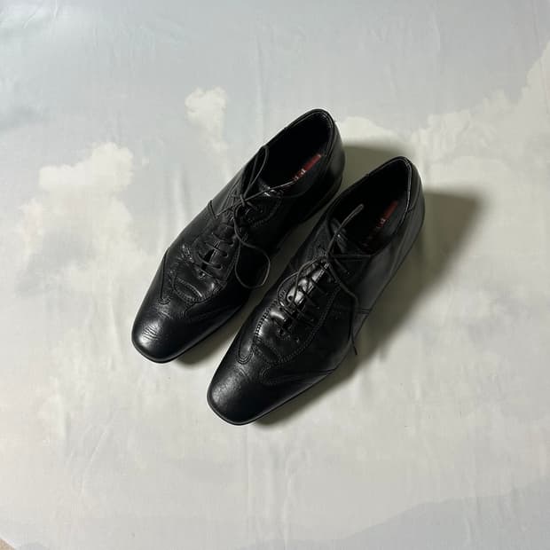 Prada sports leather derby shoes