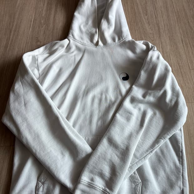 스투시x아워레가시 음양 피그먼트 다이드 후드 화이트 M사이즈