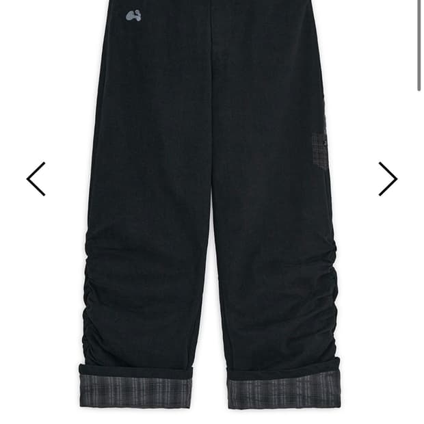 허그유어스킨 체크 롤업 코튼 팬츠 블랙