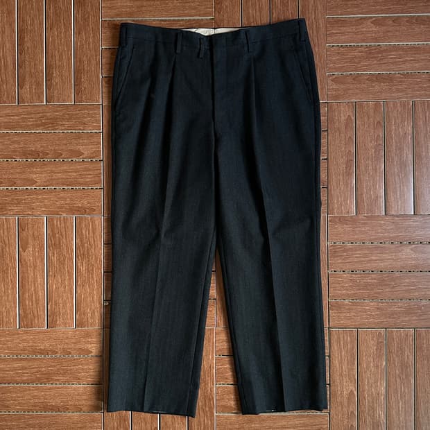 Vintage herringbone pintuck trouser