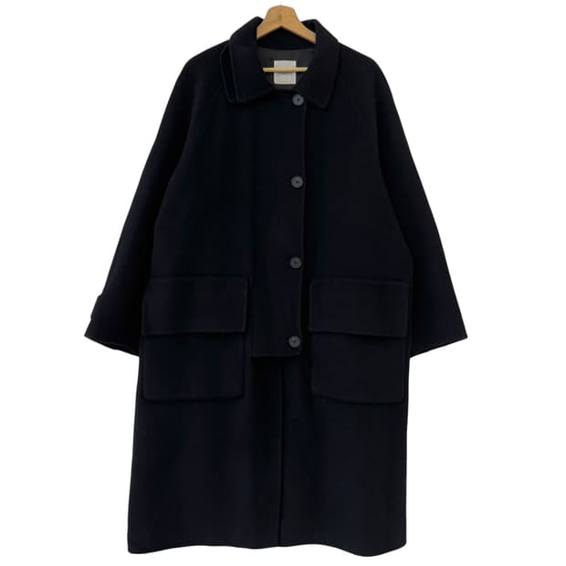 스튜디오톰보이 아웃포켓 울 앙고라 코트 네이비 F