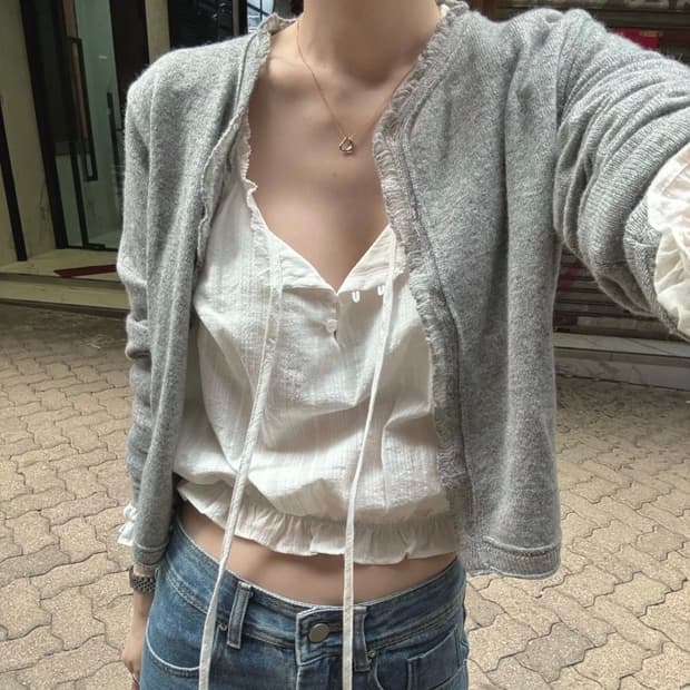 웨어로우 프린지 가디건