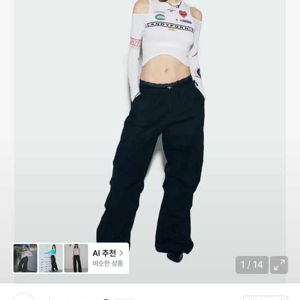 애즈이프캘리 파라슈트 카고 팬츠 블랙