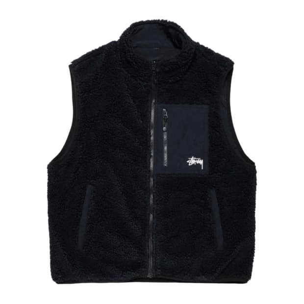 스트시 쉐르파 리버시블 베스트 블랙 M