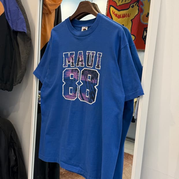 80s Fruit of the loom MAUI 반팔 티셔츠 (USA)
