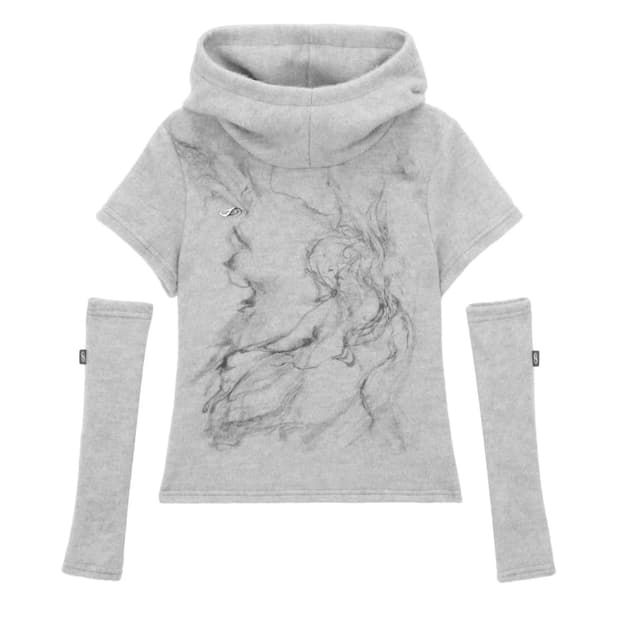 허그유어스킨 퍼리 후디 셋업 그레이