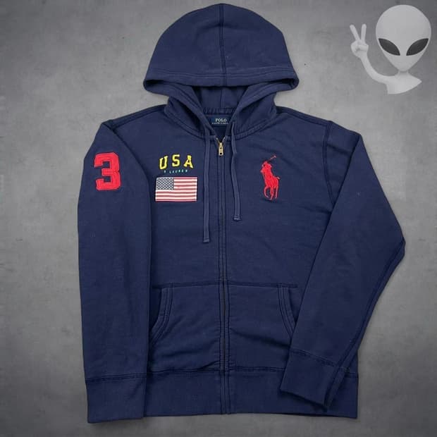 폴로 랄프로렌 빅 포니 USA 성조기 후드 집업