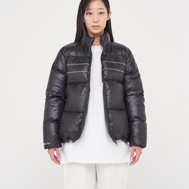 마뗑킴 GLOSSY PUFFER JACKET IN BLACK - S