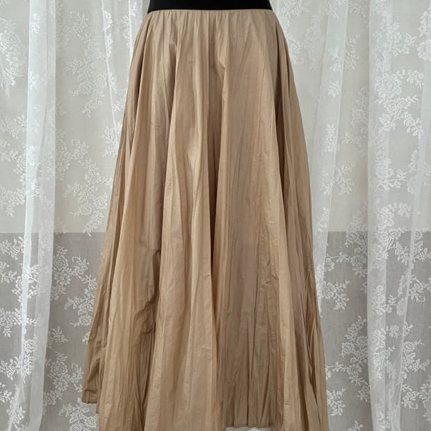 64-94) 한섬 타임 23 TIME 나일론 롱스커트 베이지